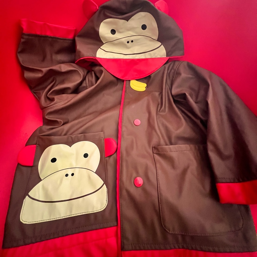 Skip Hop Monkey little kid raincoat/jacket - Small 2